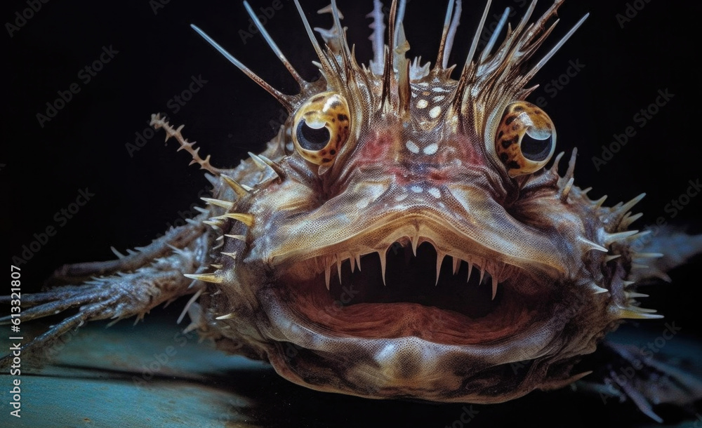 Centrophryne spinulosa, an abyssal anglerfish found in the western Atlantic.
AI GENERATIVE