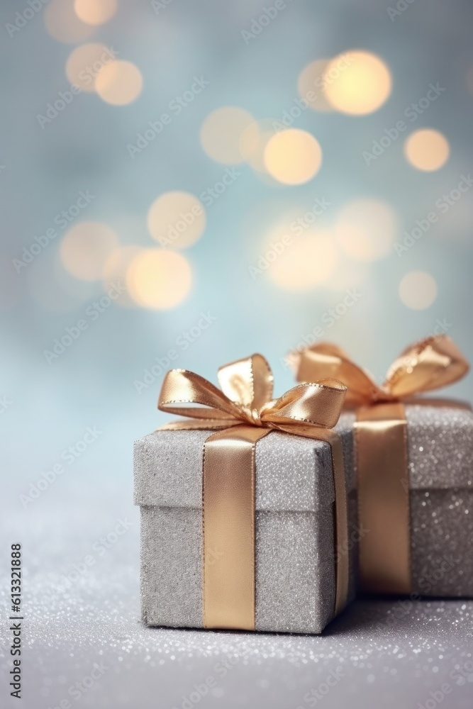 Christmas holiday background with gift box. Illustration AI Generative. Christmas holiday background with gift box. Illustration AI Generative.
