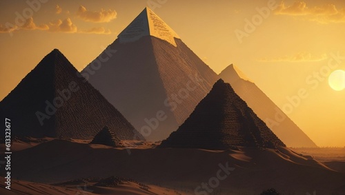 Picture of the pyramids newly with sunrise