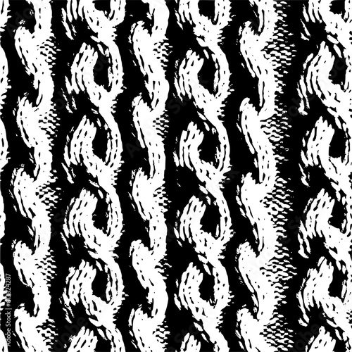 Knit textures chunky cable knit kitting textiles perfect repeating seamless pattern, rustic thick fisherman sweater craft yarn look swatch