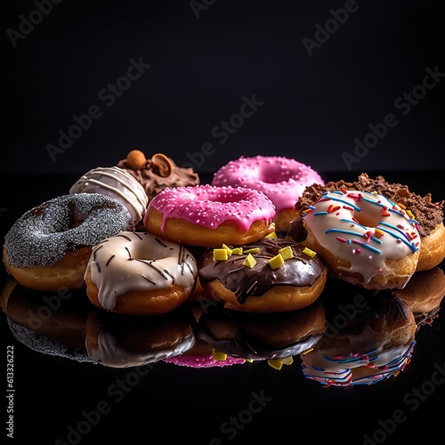 Realistic photo of Donut. Close-Up Food Photography