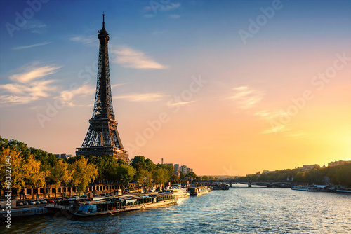 The Eiffel Tower in Paris France, at sunset © Allen.G