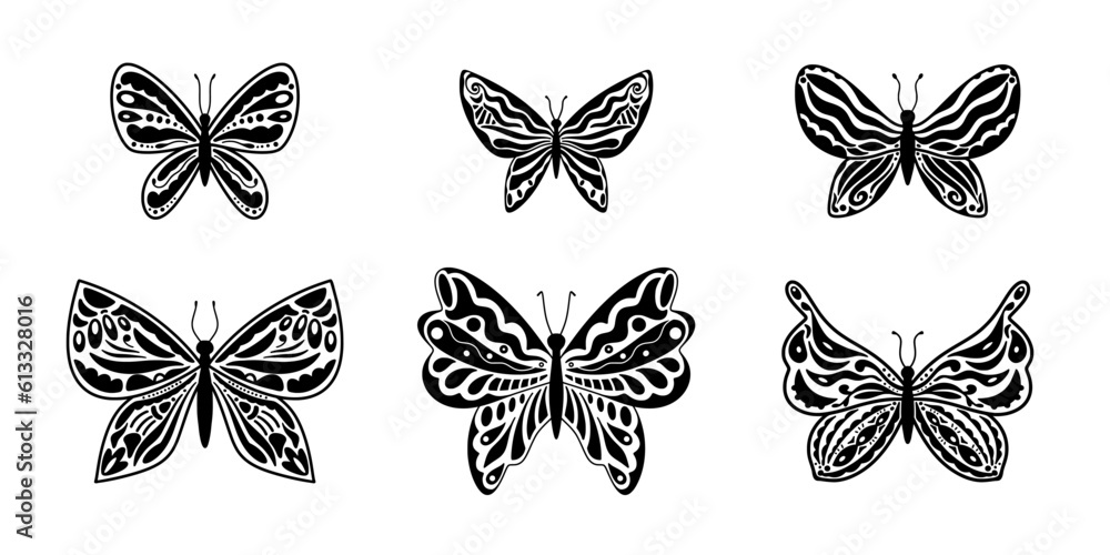 butterfly silhouette, group of butterflies, black and white, wildlife butterfly silhouette, group of butterflies, black and white, wildlife