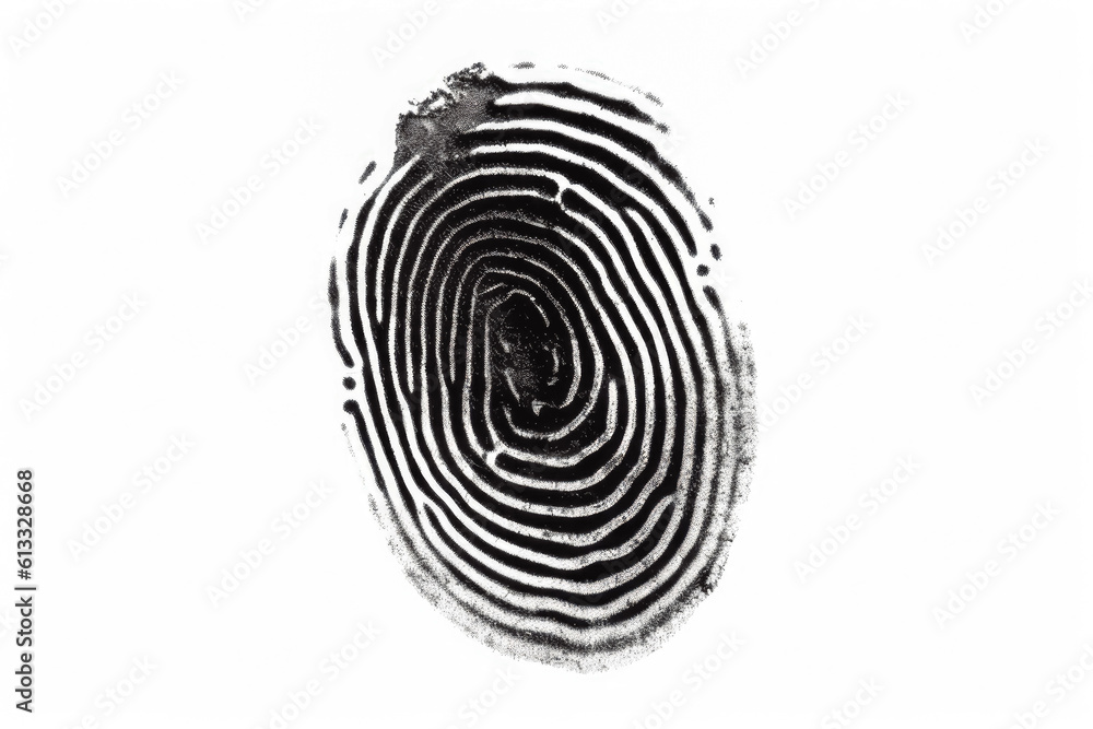 Vector black isolated fingerprint on white background, vector illustration. Generative AI Vector black isolated fingerprint on white background, vector illustration. Generative AI