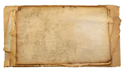 old, stained, grungy stack of paper, isolated design element, perfect for collage, antique or Steampunk imagery and scenes or as a background for an old map, vintage design backdrop