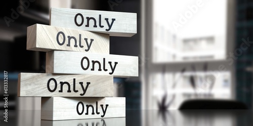Canvas Print Only - words on wooden blocks - 3D illustration