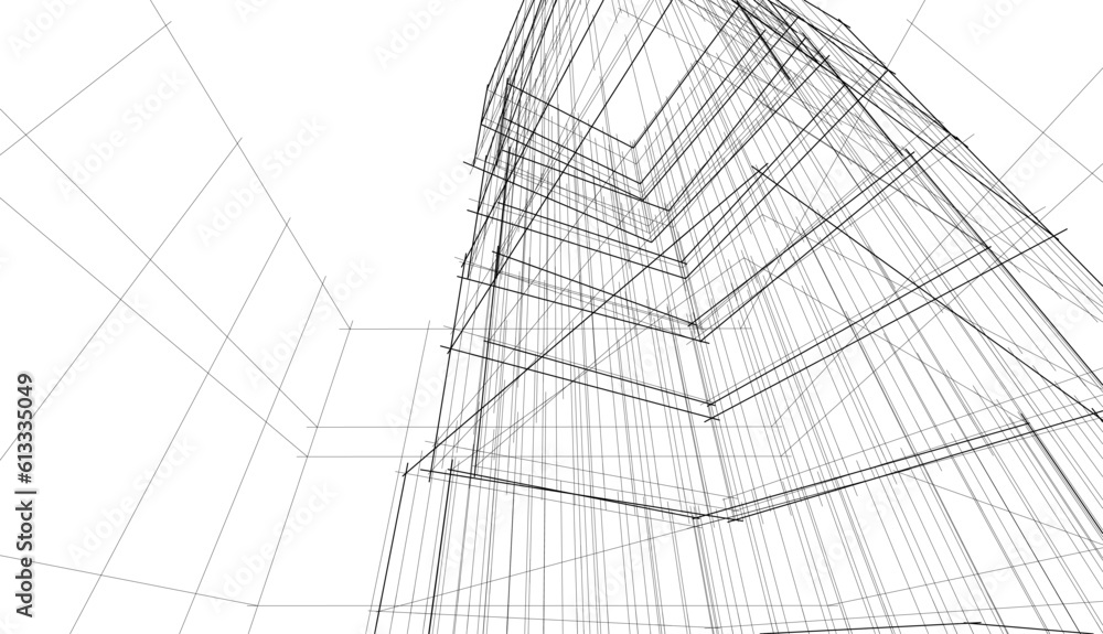 Obraz premium Modern building architecture 3d illustration