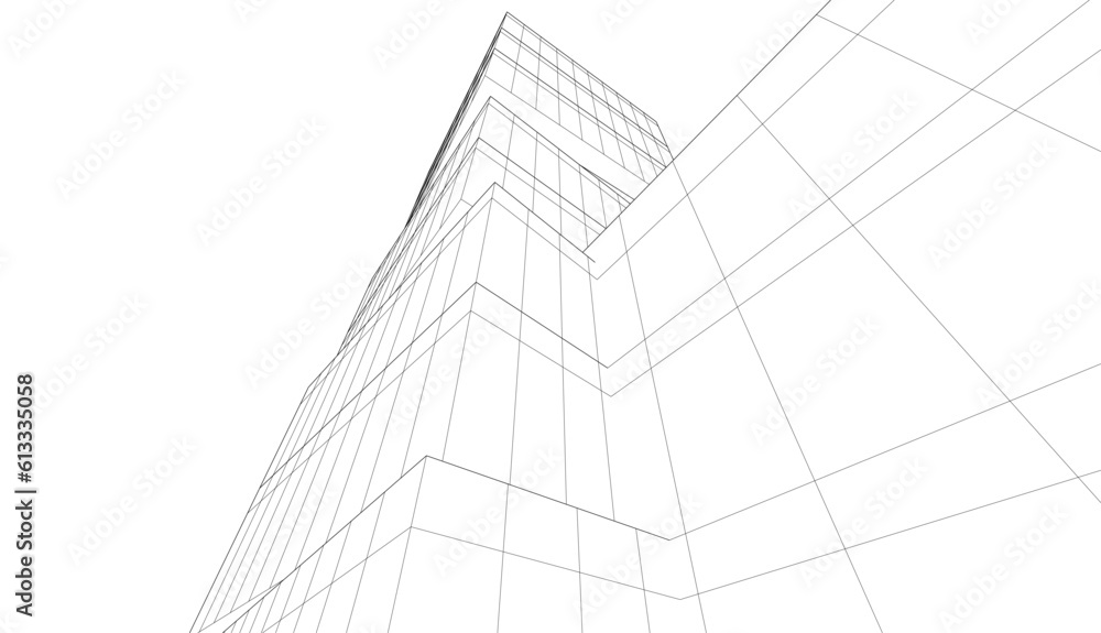 Modern building architecture 3d illustration Modern building architecture 3d illustration