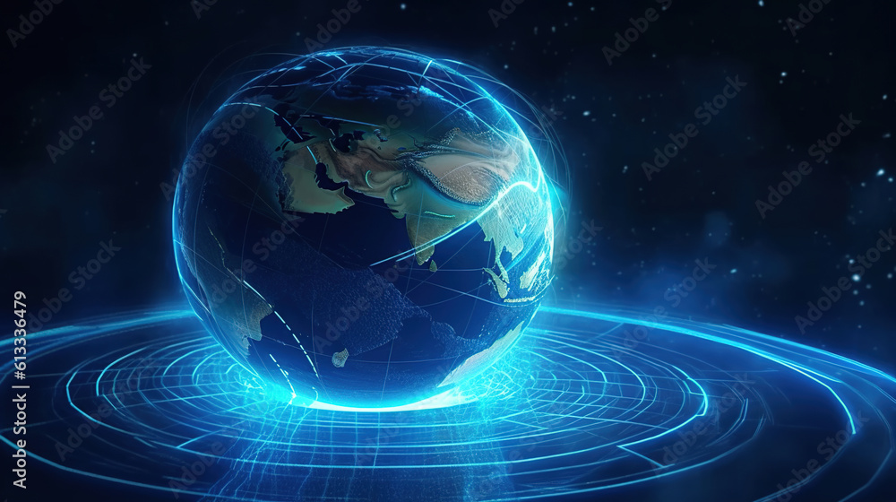 Fototapeta premium Technology data illustration with earth