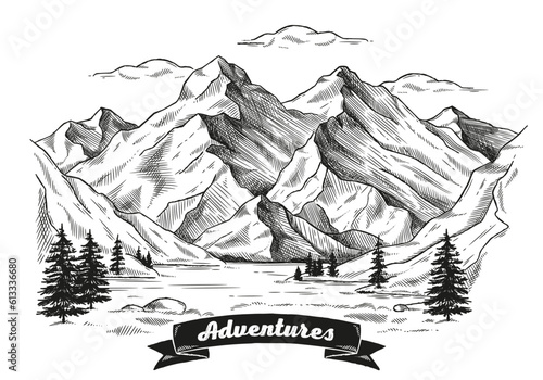 Background with mountain peaks