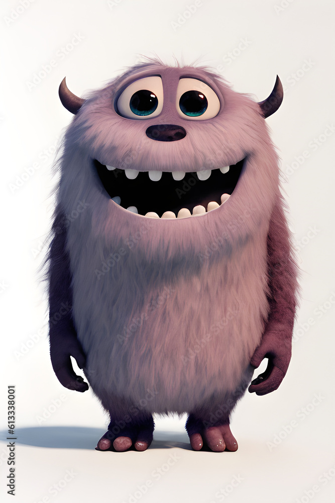 cute monster on a light background, generative ai cute monster on a light background, generative ai