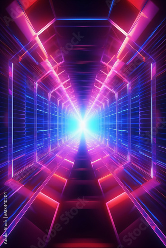 Tunnel Neon Futuristischer Hintergrund – erstellt mit KI 