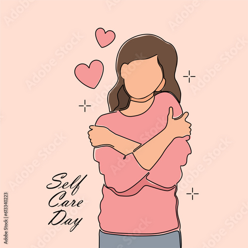 happy self care day banner template