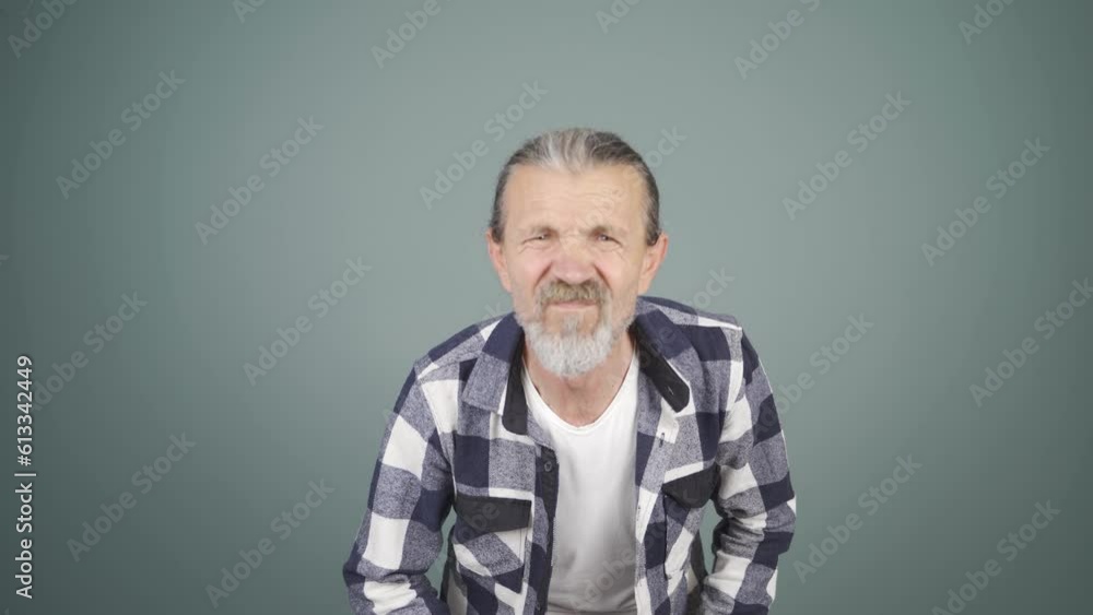 The man who has trouble seeing. Eye problem. The man who has trouble seeing. Eye problem.