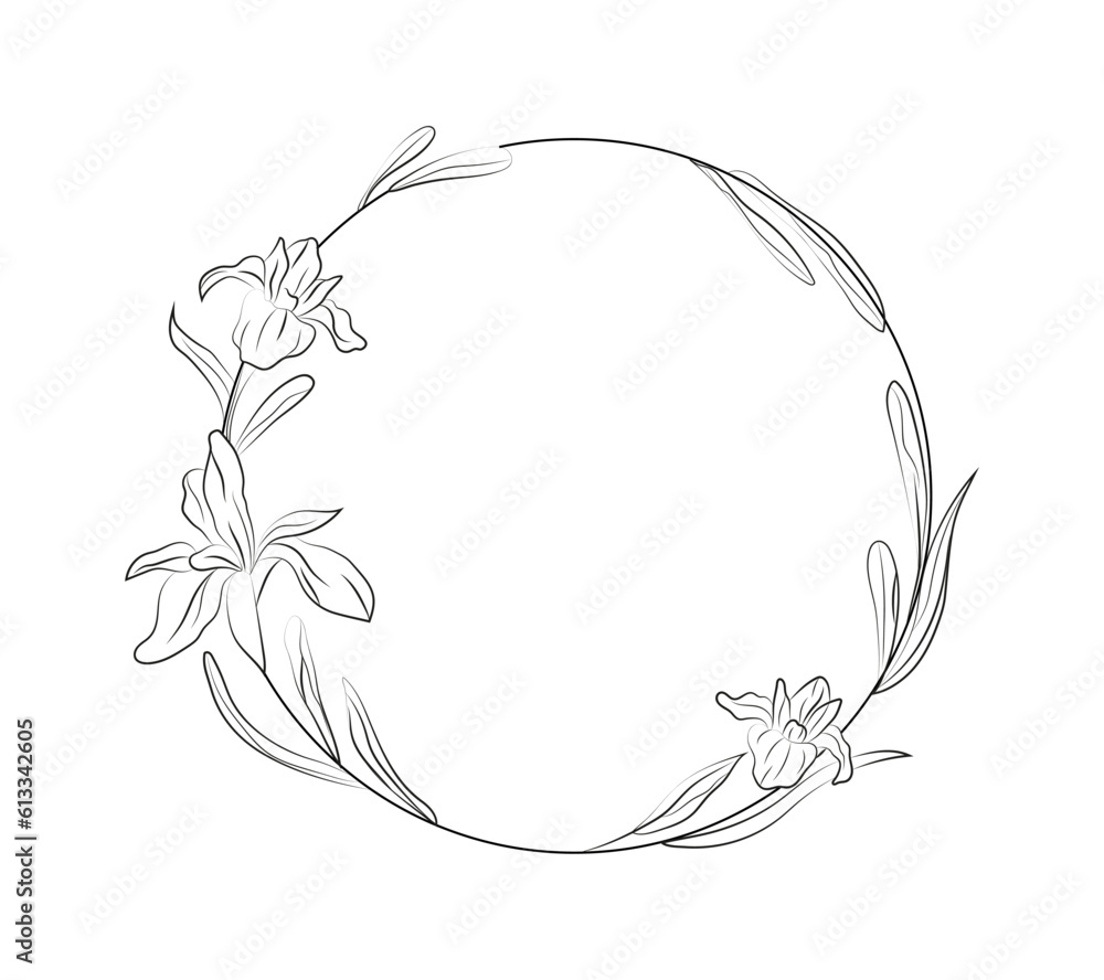 Floral circular frame Floral circular frame