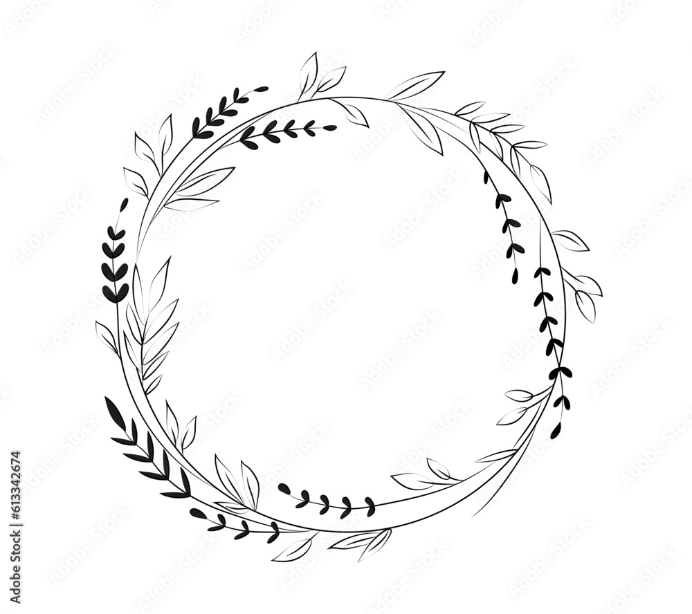 Floral circular frame