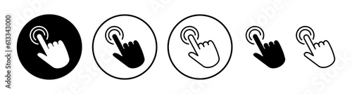 hand click icon vector. clicking finger icon. pointer icon