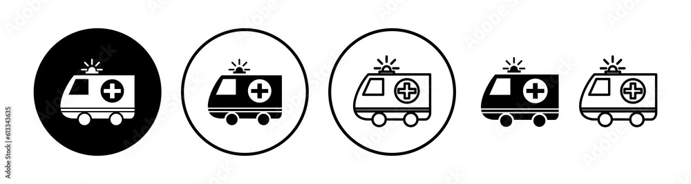 Ambulance icon vector. Ambulance car icon Ambulance icon vector. Ambulance car icon