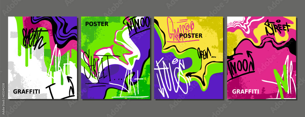 Obraz premium Abstract graffiti posters