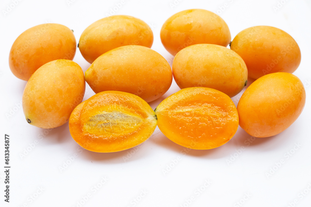 Marian plum fruit isolated on white background Marian plum fruit isolated on white background