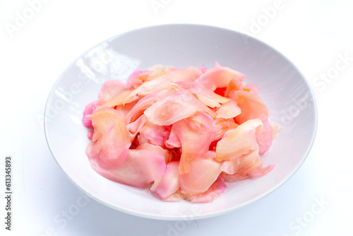 Sushi ginger, Sliced pink pickled young ginger