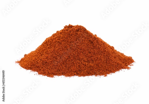 Heap of aromatic paprika powder isolated on white