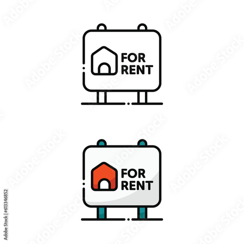 For rent home icon design in two variation color