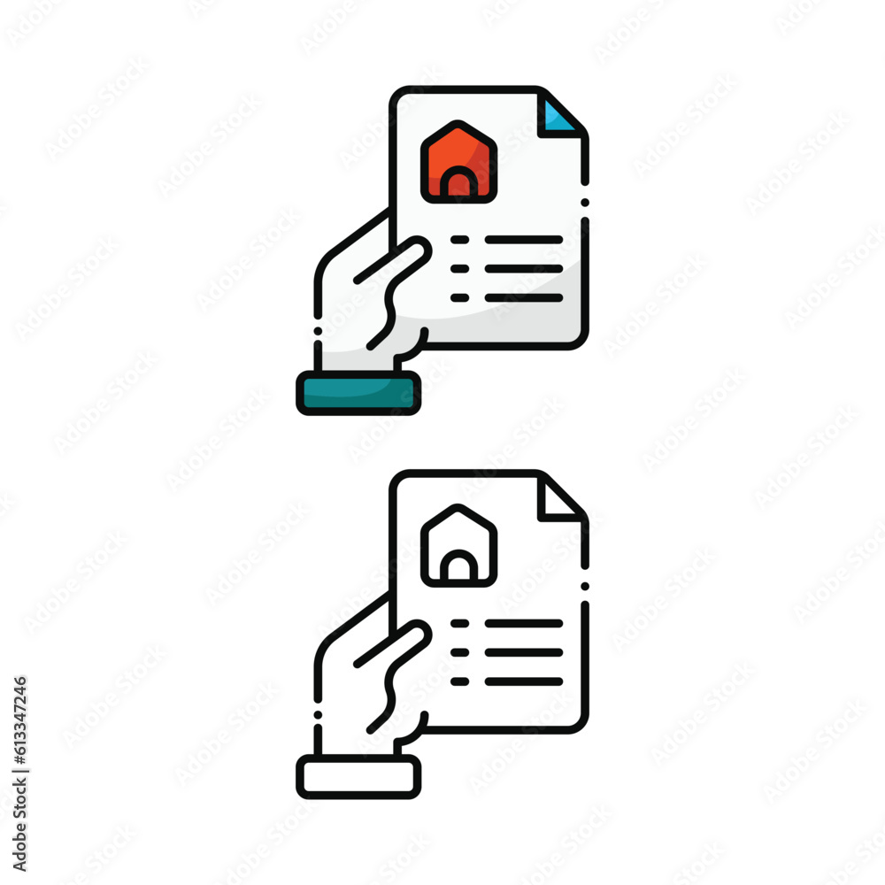 Document home icon design in two variation color