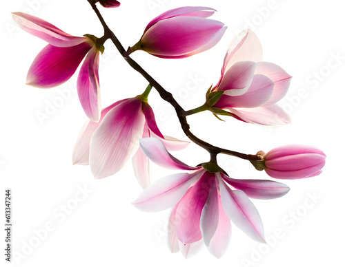 pink magnolia flower isolated, Generative AI photo