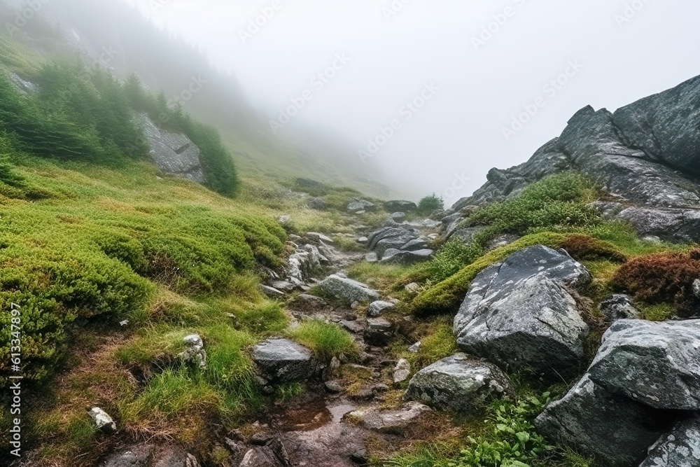 Fototapeta premium nature landscape on a foggy day