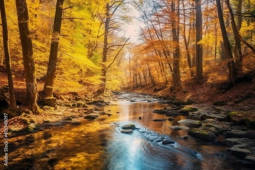 calm mountain river in the forest
