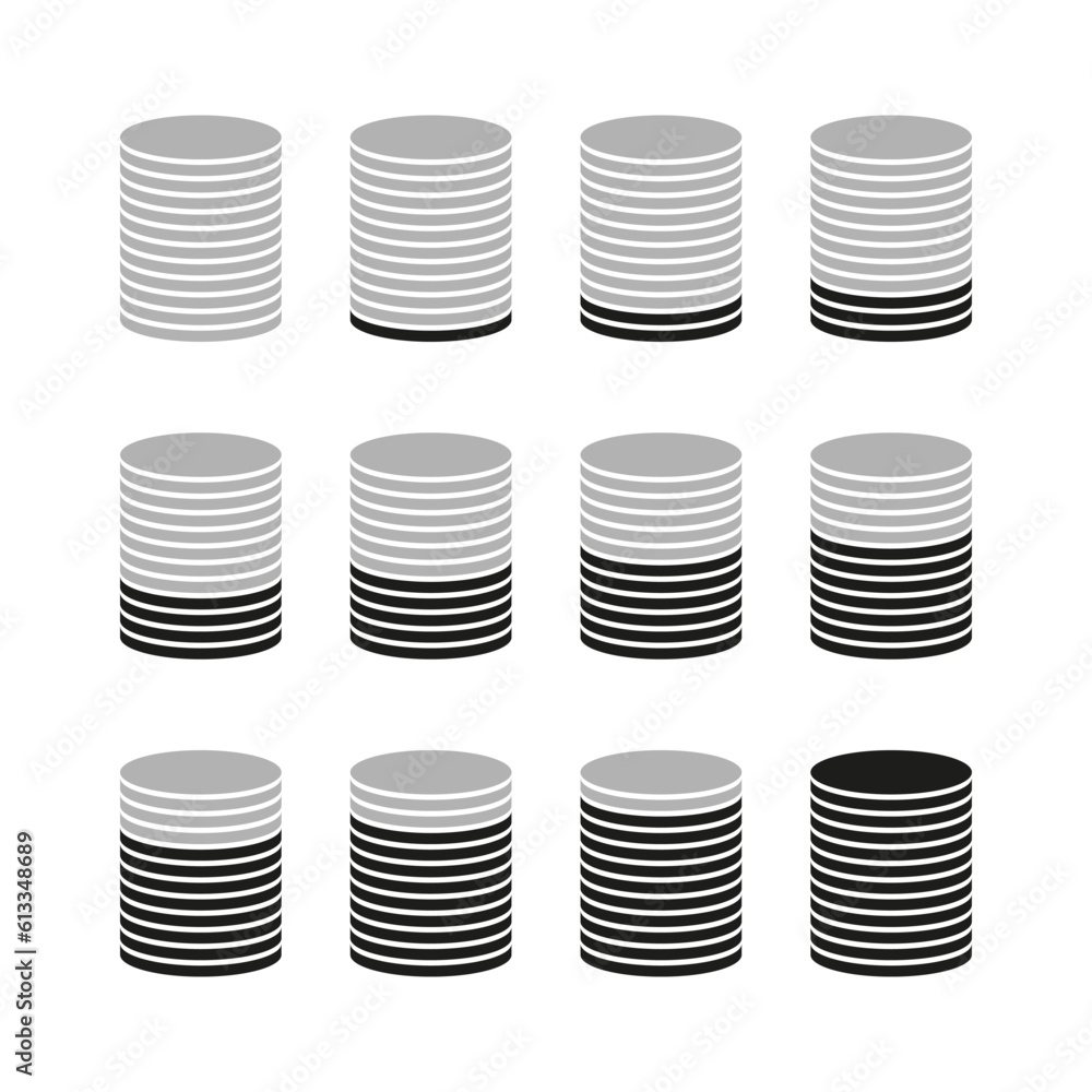 Vertical progress, level indicator symbols in sequence. Vector illustration. stock image. Vertical progress, level indicator symbols in sequence. Vector illustration. stock image.