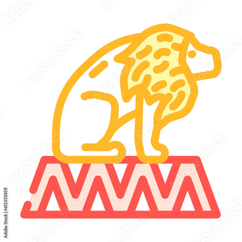 lion tamer carnival vintage show color icon vector. lion tamer carnival vintage show sign. isolated symbol illustration