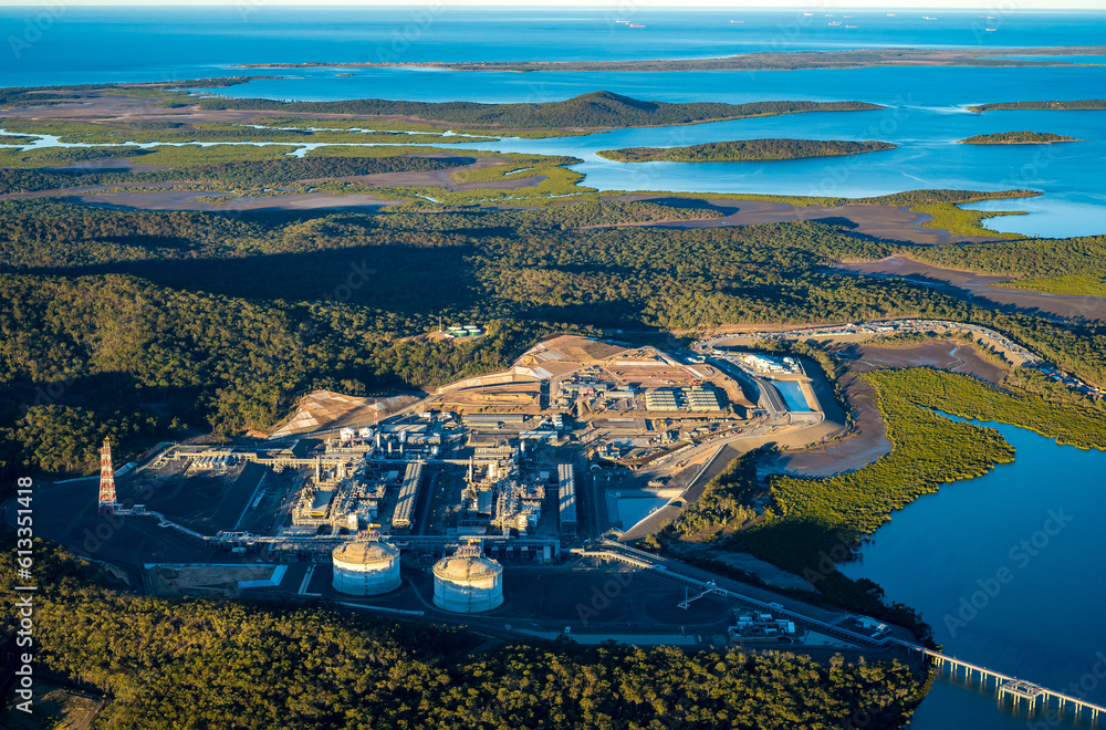 Liquefied gas plant under construction on Curtis Island, Gladstone Region, in 2015