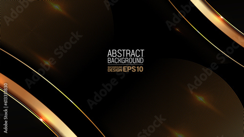 black gold honeycomb pattern shape background, golden light luxury abstract, straight lines overlap layer shadow gradients space composition for banner, flyer cover, website template design