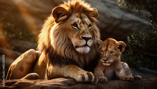 beautiful lion and cub © Nova