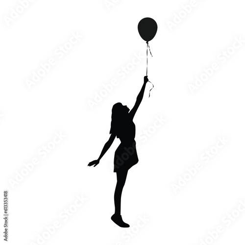 person holding flying balloon vector