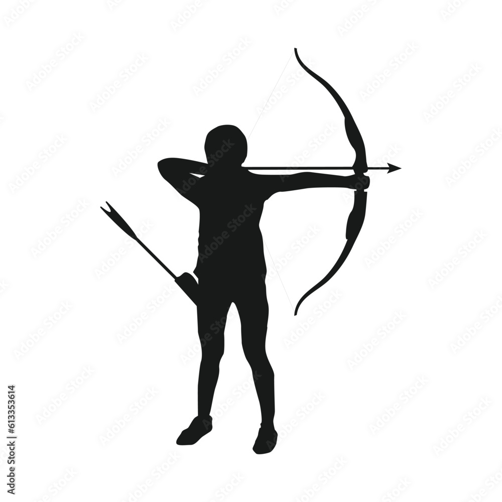 person shooting arrows vector