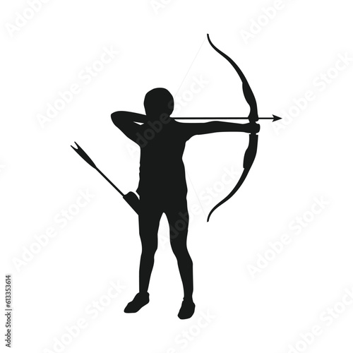person shooting arrows vector