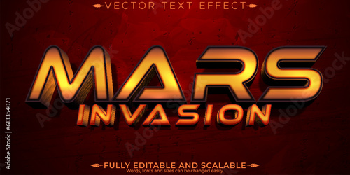 Mars invasion text effect, editable alien and space text style