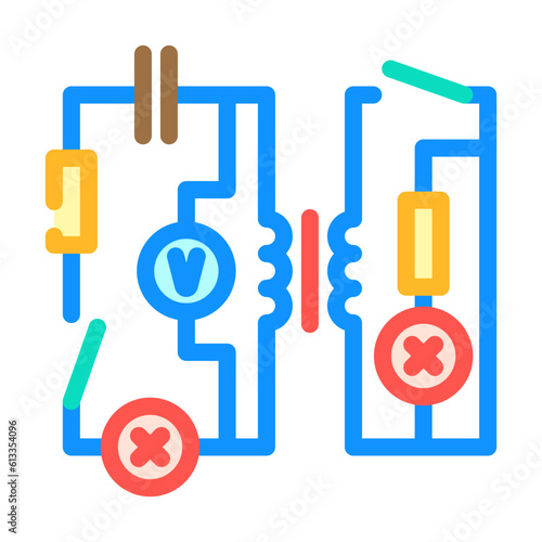 electric circuit electrical engineer color icon vector. electric circuit electrical engineer sign. isolated symbol illustration