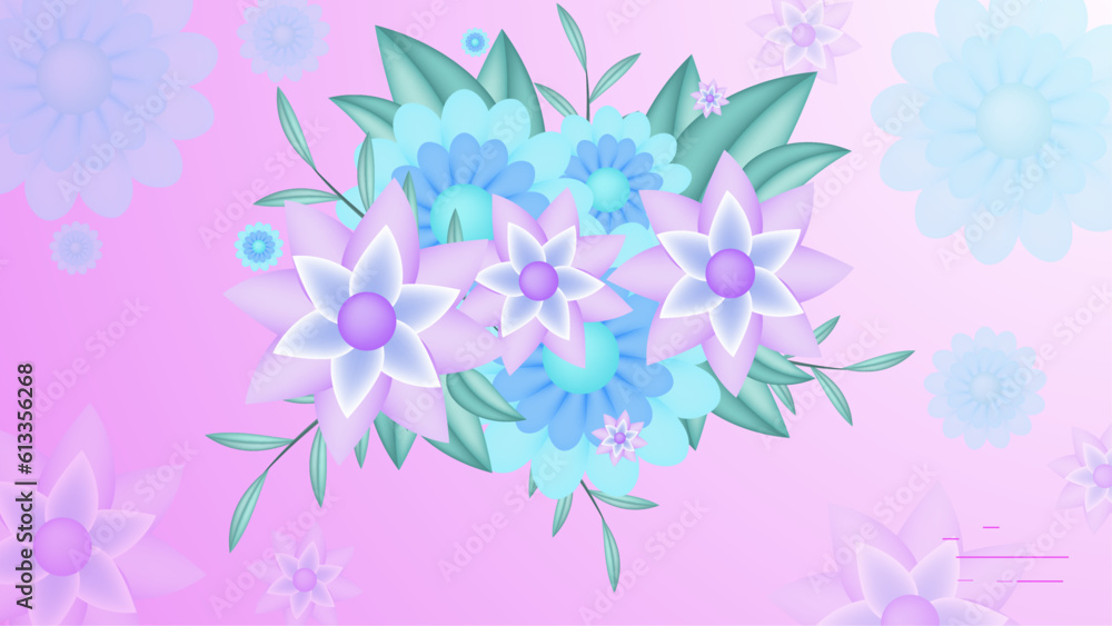 Flower of frame on color background Flower of frame on color background