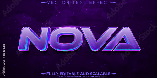 Nova space text effect, editable game and galaxy text style
