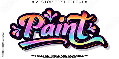 Paint stylish text effect, editable modern lettering typography font style