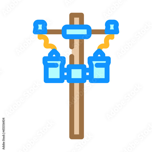 electric utility pole electrical engineer color icon vector. electric utility pole electrical engineer sign. isolated symbol illustration