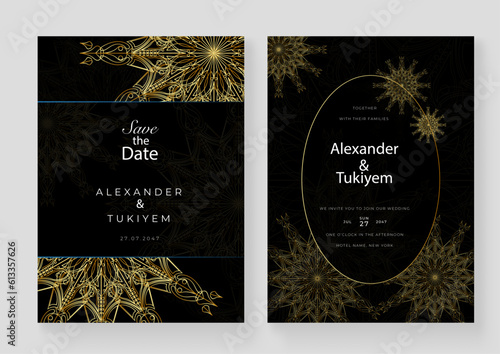 Luxury ornamental mandala design background in gold color