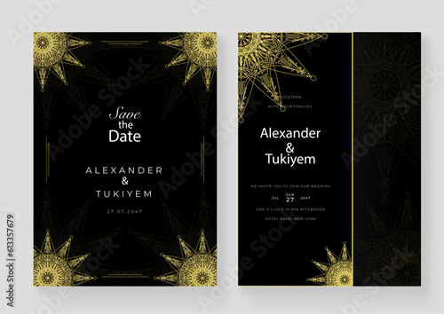 Luxury ornamental mandala design background in gold color