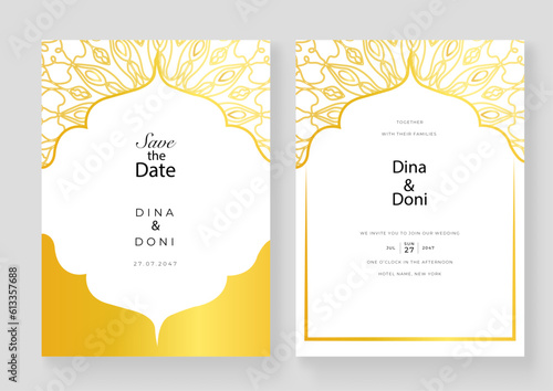 Mandala business card mandala background gold color design