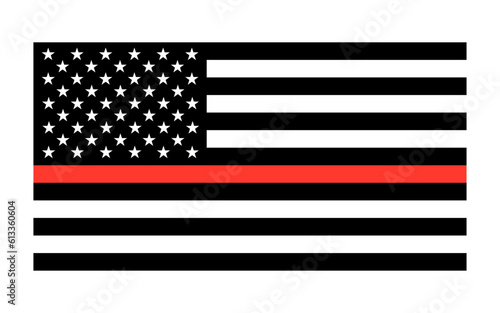 Vector The Thin Red Line United States Flag Illustration