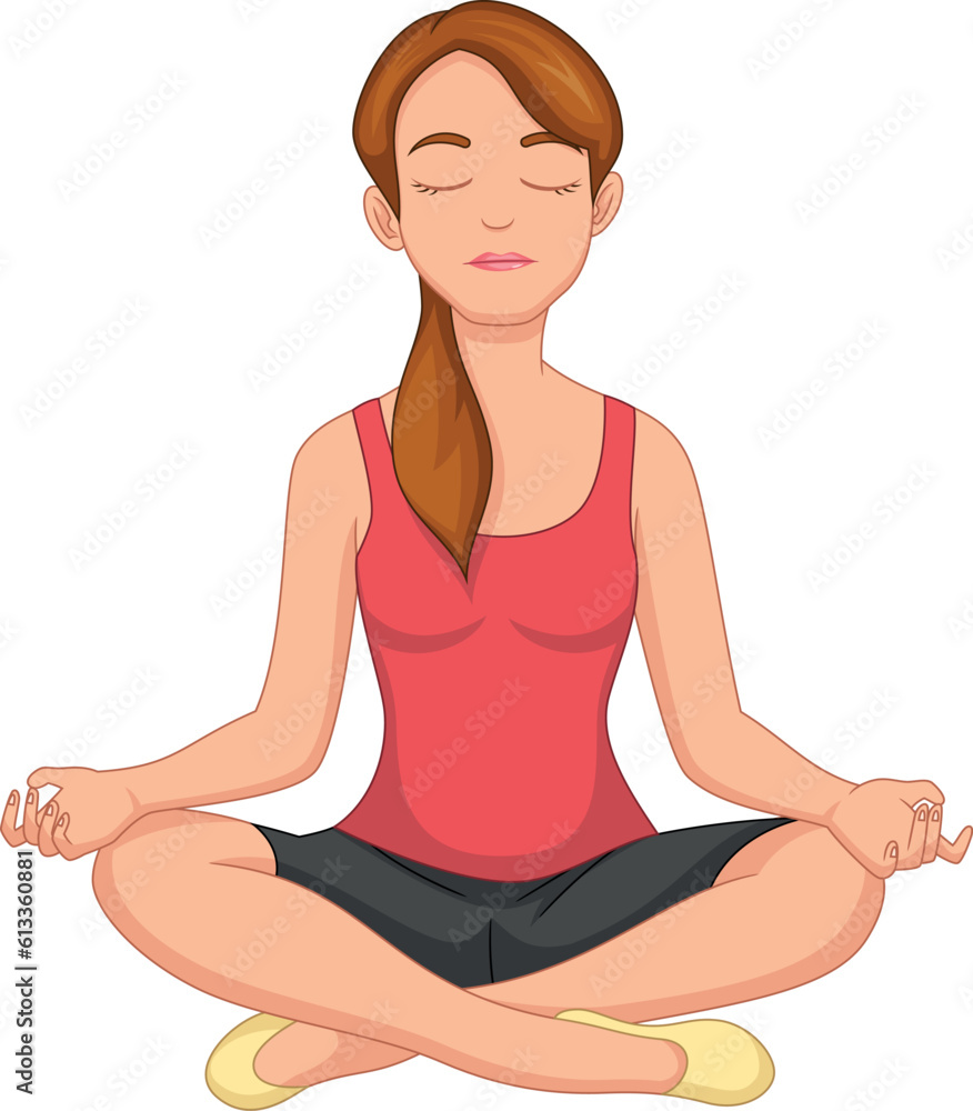 young girl doing yoga exercises